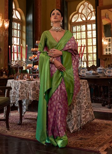 Maroon Kanjivaram Silk Woven Classic Designer Sare