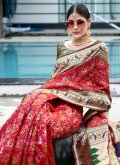 Maroon Patola Silk Patola Print Trendy Saree for Engagement - 1