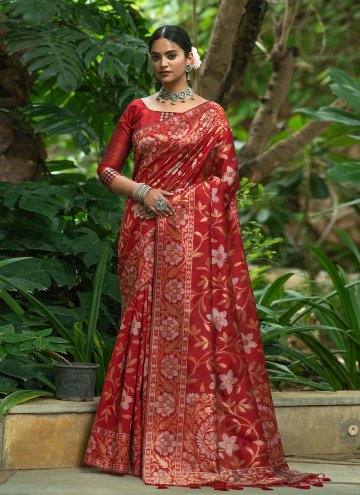 Maroon Patola Silk Woven Classic Designer Saree for Festival