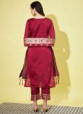 Maroon Trendy Salwar Suit in Cotton Silk with Jacquard Work - 2