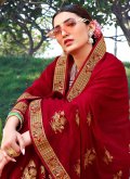 Maroon Trendy Saree in Silk with Printed - 1