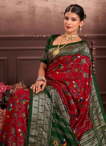 Maroon Trendy Saree in Tussar Silk with Woven