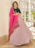 Mauve A Line Lehenga Choli in Georgette with Sequins Work - 1