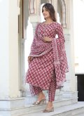 Mauve color Cotton  Trendy Salwar Suit with Printed - 3