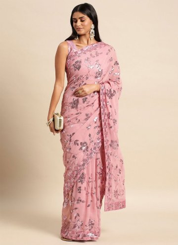 Mauve color Embroidered Art Silk Trendy Saree