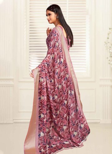 Mauve color Georgette Contemporary Saree with Printed