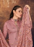 Mauve Salwar Suit in Cotton  with Digital Print - 1