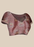 Mauve Silk Blend Woven Classic Designer Saree for Casual - 3