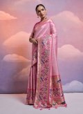 Meenakari Silk Pink Contemporary Saree - 3