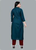 Morpeach Casual Kurti in Blended Cotton with Embroidered - 2