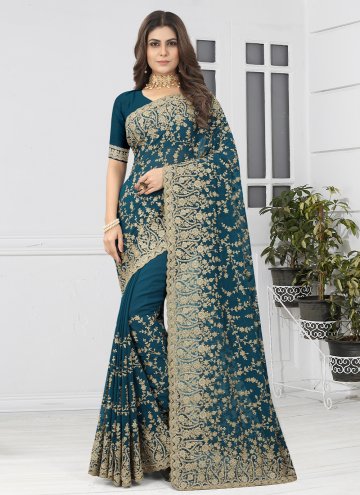 Morpeach Classic Designer Saree in Georgette with Embroidered
