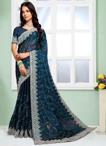 Morpeach Classic Designer Saree in Silk with Embroidered