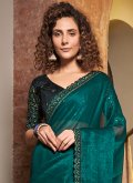 Morpeach color Chiffon Contemporary Saree with Embroidered - 1