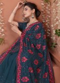 Morpeach Contemporary Saree in Georgette with Embroidered - 1