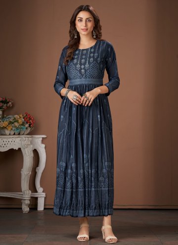 Morpeach Muslin Embroidered Casual Kurti for Ceremonial