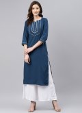 Morpeach Party Wear Kurti in Rayon with Embroidered - 2