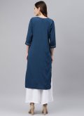 Morpeach Party Wear Kurti in Rayon with Embroidered - 3