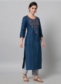 Morpeach Salwar Suit in Rayon with Embroidered - 3