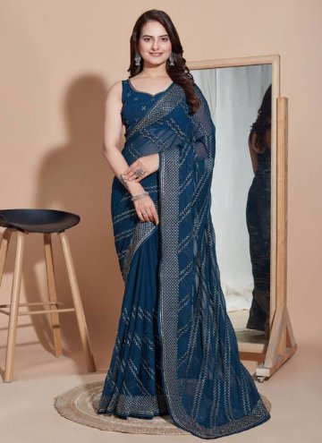 Morpeach Silk Embroidered Trendy Saree for Ceremonial