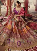 Multi Colour Banarasi Embroidered A Line Lehenga Choli for Engagement - 3