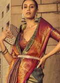 Multi Colour Banarasi Woven Contemporary Saree - 1