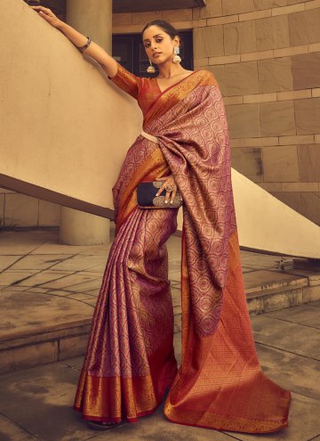 Multi Colour Banarasi Woven Designer Saree