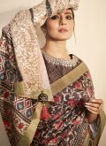 Multi Colour Bhagalpuri Silk Floral Print Contemporary Saree for Ceremonial - 1