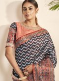 Multi Colour Bhagalpuri Silk Printed Trendy Saree for Ceremonial - 1