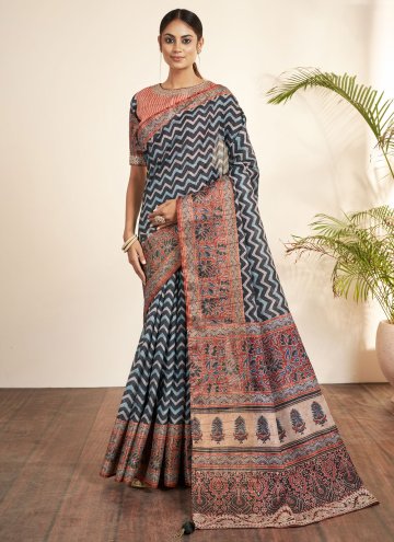 Multi Colour Bhagalpuri Silk Printed Trendy Saree for Ceremonial