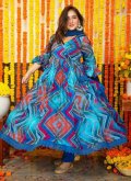 Multi Colour Chiffon Printed Salwar Suit for Ceremonial - 3