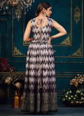 Multi Colour Chinon Digital Print Floor Length Gown for Ceremonial - 1