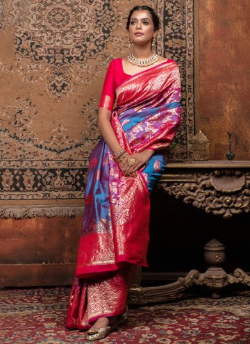 Multi Colour Classic Designer Saree in Banarasi with Woven