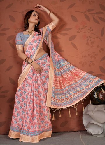 Multi Colour Classic Designer Saree in Cotton  with Border