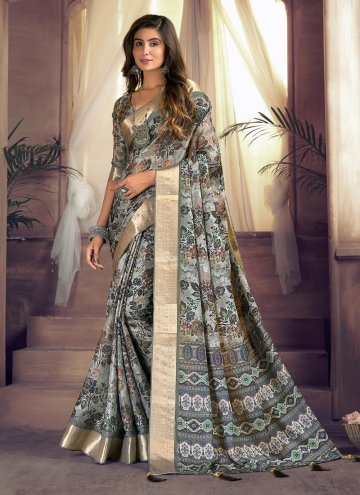 Multi Colour Classic Designer Saree in Giccha Silk with Printed