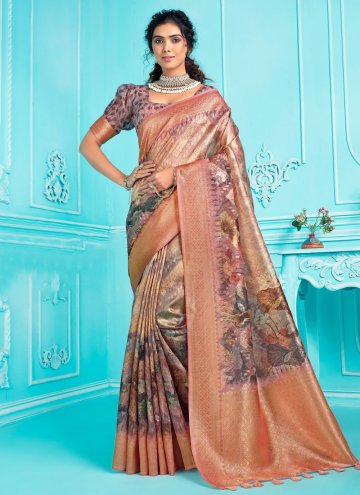 Multi Colour Classic Designer Saree in Organza wit