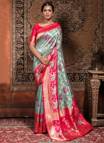 Multi Colour color Banarasi Contemporary Saree wit