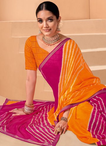 Multi Colour color Chiffon Classic Designer Saree with Printed
