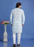 Multi Colour color Cotton  Kurta Pyjama with Digital Print - 3