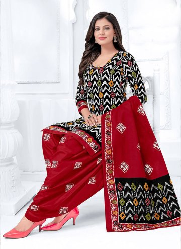 Multi Colour color Cotton  Patiala Suit with Printed