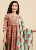 Multi Colour color Cotton  Salwar Suit with Floral Print - 1