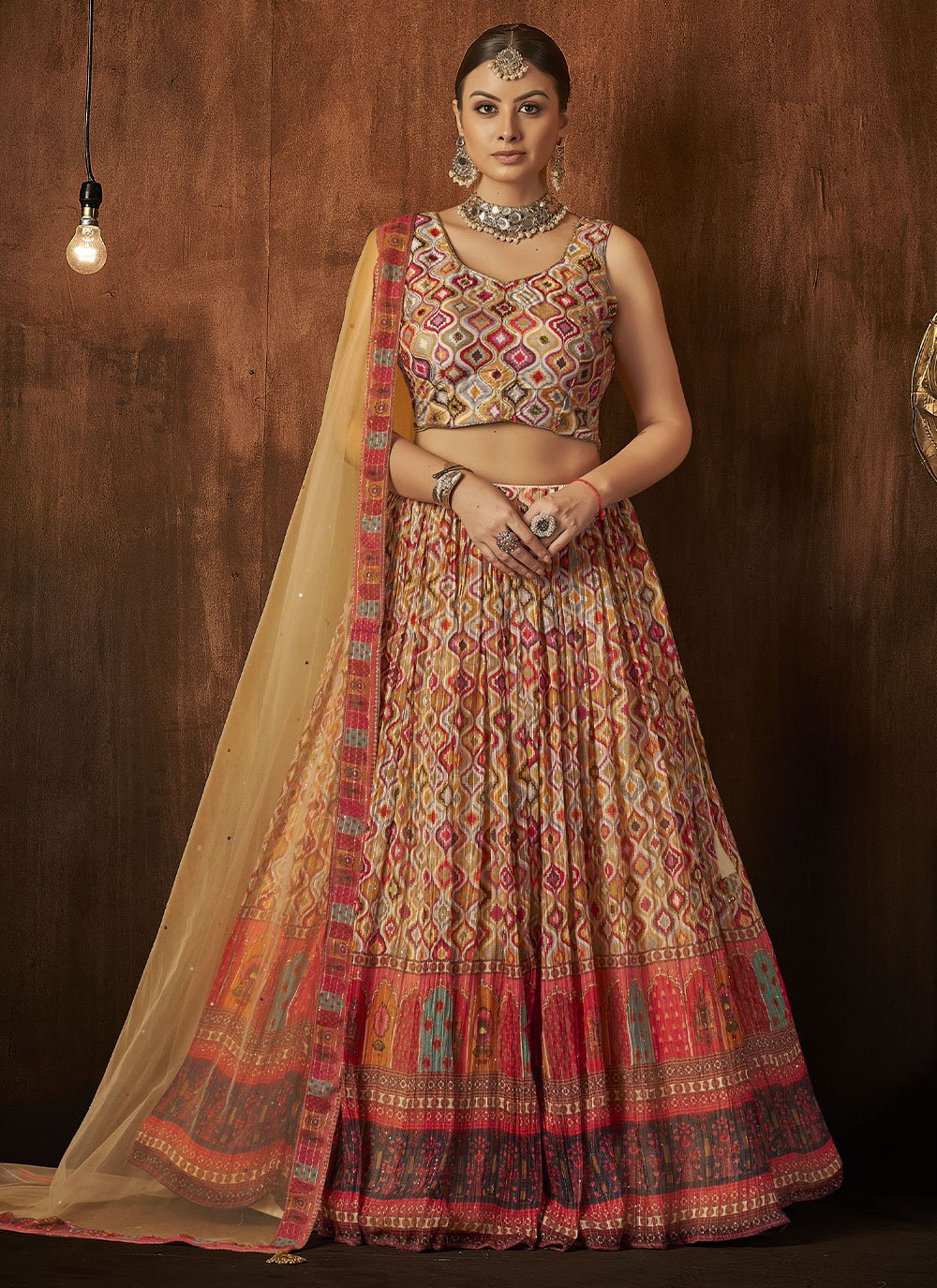Multi Color Lehenga Choli Online Shopping: Buy Multi Color Designer Lehengas  for Bride