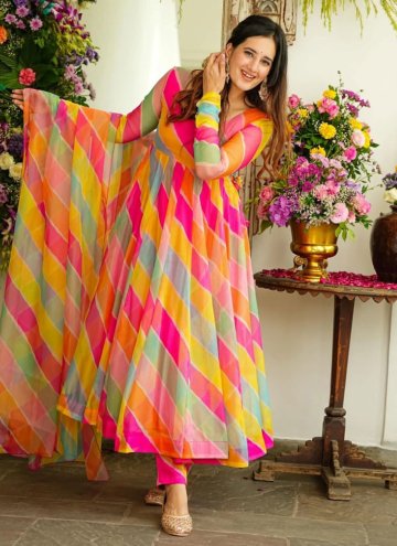 Multi Colour color Digital Print Georgette Designer Gown