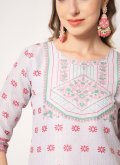 Multi Colour color Embroidered Muslin Salwar Suit - 1