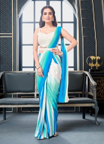 Multi Colour color Embroidered Satin Silk Trendy Saree