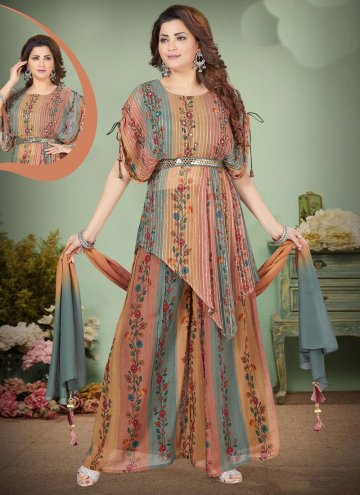 Multi Colour color Georgette Salwar Suit with Flor