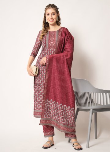 Multi Colour color Muslin Trendy Salwar Suit with Embroidered