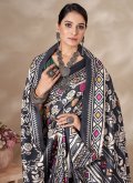 Multi Colour color Pashmina Designer Saree with Digital Print - 1