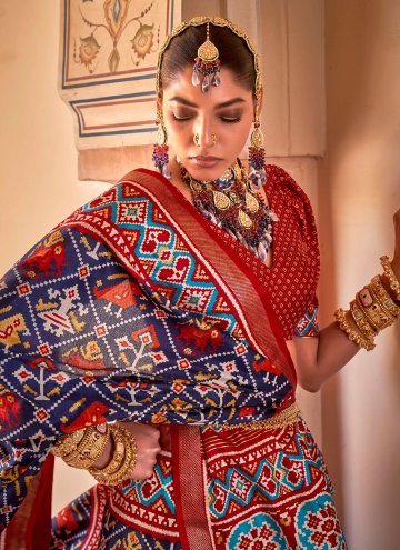 Multi Colour color Patola Silk Designer Saree with Printed
