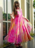 Multi Colour color Printed Organza Gown - 2