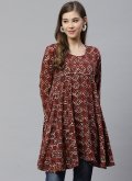 Multi Colour color Rayon Casual Kurti with Printed - 1